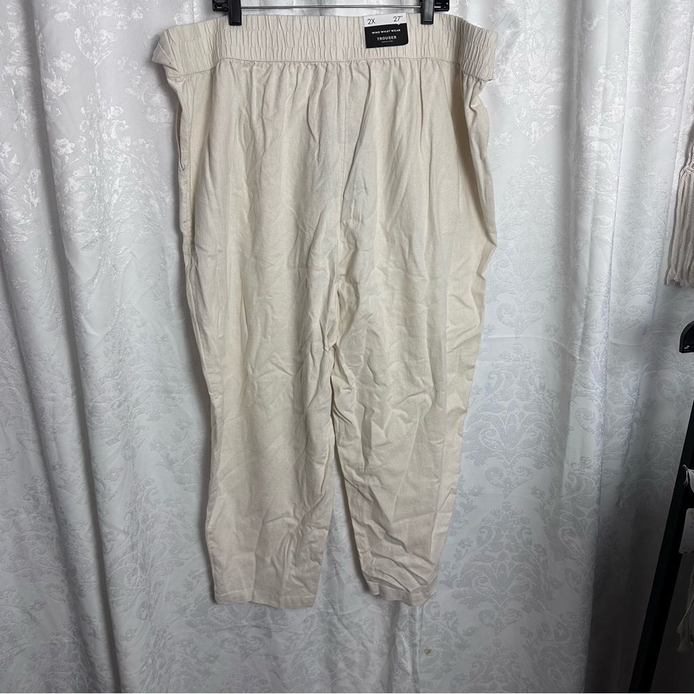 WHO WHAT WEAR LINEN BLEND TROUSERS - Picture 5 of 6